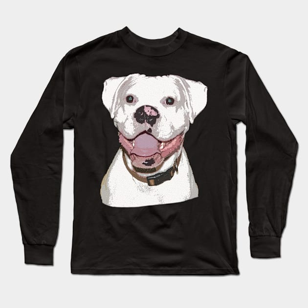 White Boxer Dog Long Sleeve T-Shirt by 3QuartersToday